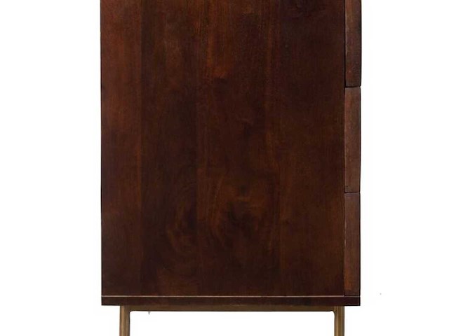 Dressoir/kast met 3 lades, mangohout/rattan - afbeelding 3 van  3