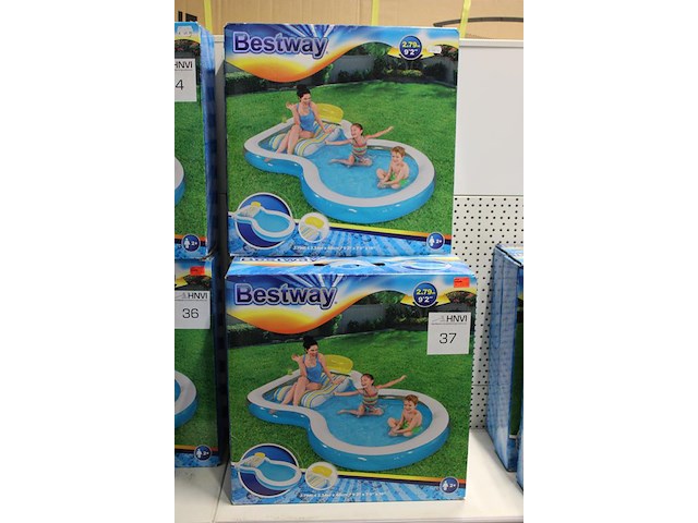 Drie maal opblaaszwembad bestway staycation met ingebouwde loungestoel, afm. 279 cm x 234 cm x 48 cm. - afbeelding 2 van  2