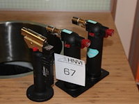 Drie mini gasbranders w.o. blue flame. - afbeelding 1 van  1