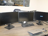 Drie monitoren iiyama 24 inch met toetsenbord en muis. - afbeelding 1 van  2