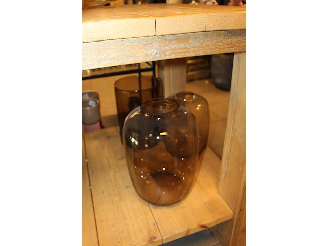 Drie rookglas vazen 30 cm. - afbeelding 3 van  3