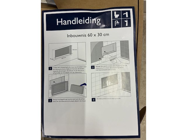 Drie rvs inbouwnissen regn w.o. 30 x 60 x 7 cm en 2x 30 x 60 x 10 cm. - afbeelding 4 van  4
