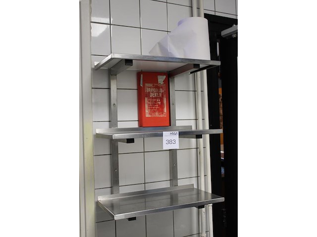 Driedelig rvs wandschap afm. 50 x 28 x 62 cm. - afbeelding 2 van  2