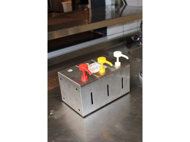 Driekoppige sausdispenser. - afbeelding 2 van  2