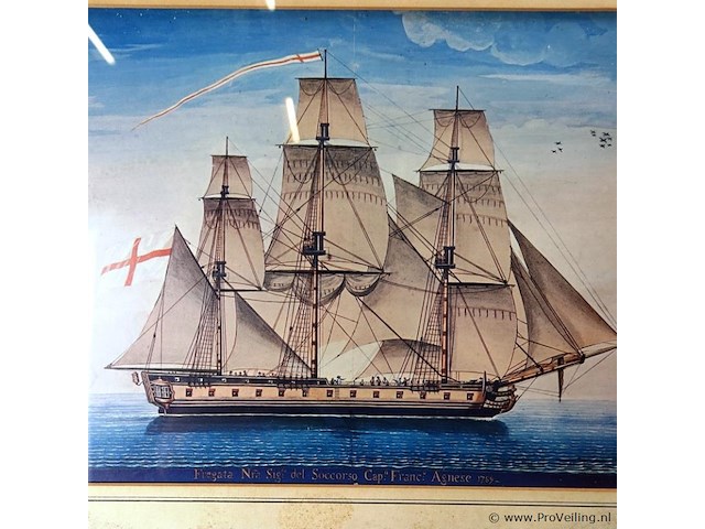 Driemaster op zee - afbeelding 3 van  5