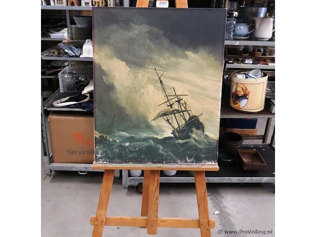 Driemaster op zware zee - afbeelding 1 van  5