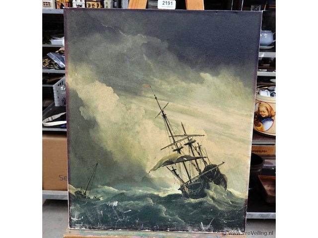 Driemaster op zware zee - afbeelding 2 van  5