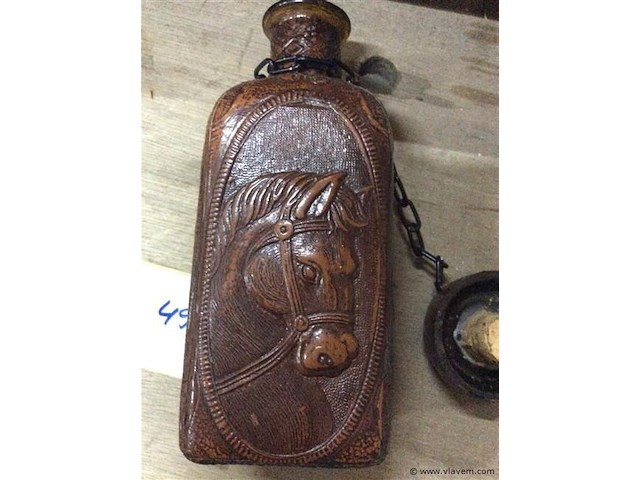 Drinkfles lederen omhulsel jacht - afbeelding 3 van  6