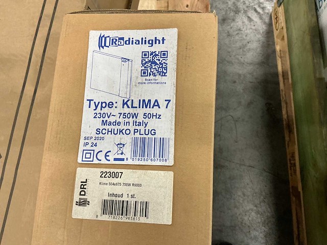 Drl klima 7 elektrische radiator 504x675mm 750w - afbeelding 3 van  3