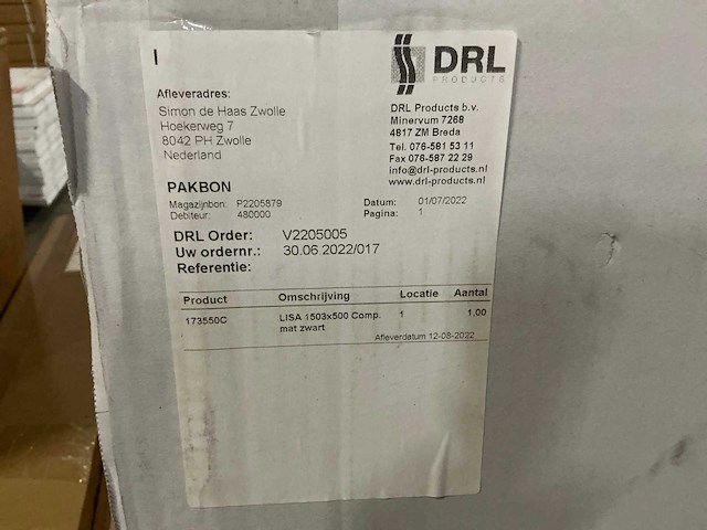 Drl lisa mat zwart 1503x500cm designradiator - afbeelding 3 van  3