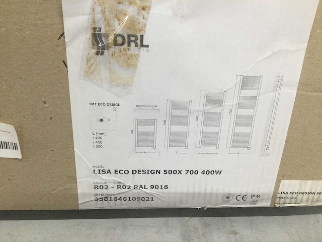 Drl products - lisa - - handdoek designradiator elektrisch - afbeelding 5 van  5