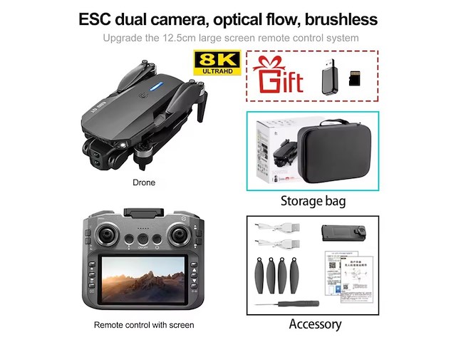 Drone dual 8k camera gt, grijs - afbeelding 6 van  8