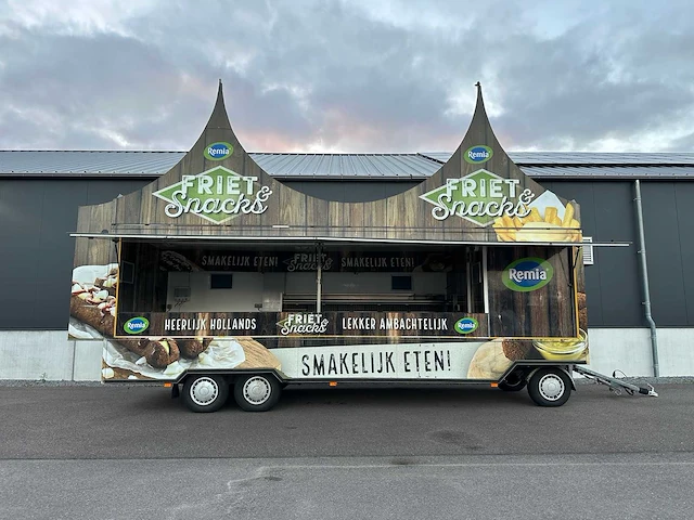 Drowa dr3503/2 frietaanhangwagen / foodtruck met grote koelcel 29-wf-dx - afbeelding 1 van  35