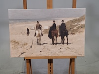 Druk op canvas, reproductie van anton mauve, morgenrit langs het strand - afbeelding 1 van  6