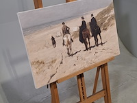Druk op canvas, reproductie van anton mauve, morgenrit langs het strand - afbeelding 2 van  6