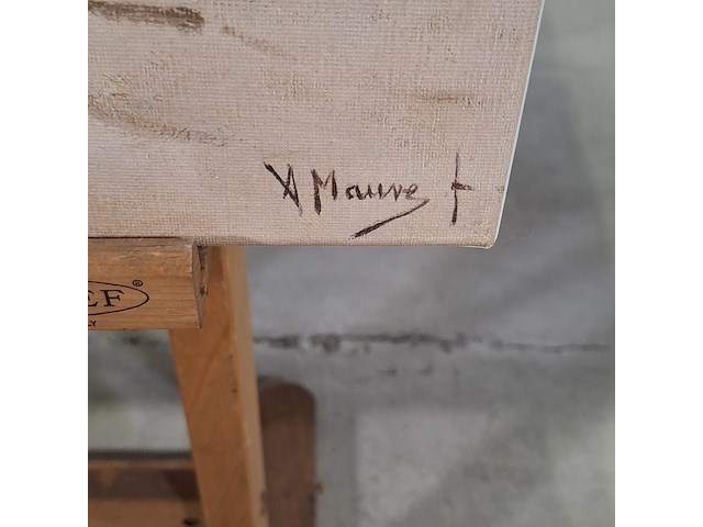 Druk op canvas, reproductie van anton mauve, morgenrit langs het strand - afbeelding 4 van  6