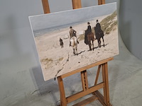 Druk op canvas, reproductie van anton mauve, morgenrit langs het strand - afbeelding 2 van  6
