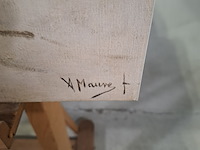 Druk op canvas, reproductie van anton mauve, morgenrit langs het strand - afbeelding 5 van  6