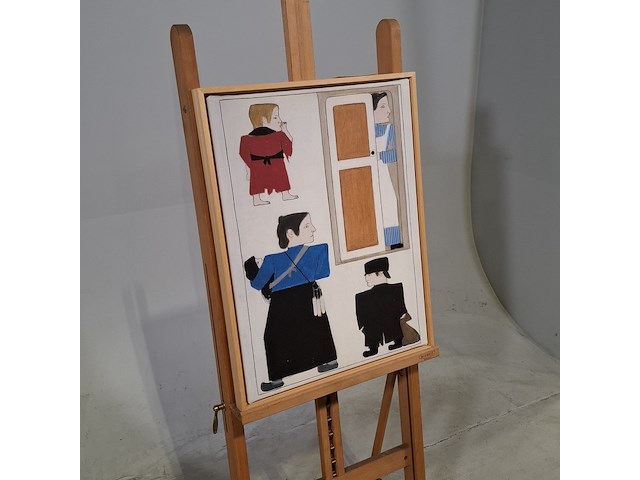 Druk op canvas, reproductie van bart van der leck, bedelvolk - afbeelding 2 van  7