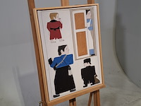 Druk op canvas, reproductie van bart van der leck, bedelvolk - afbeelding 2 van  7