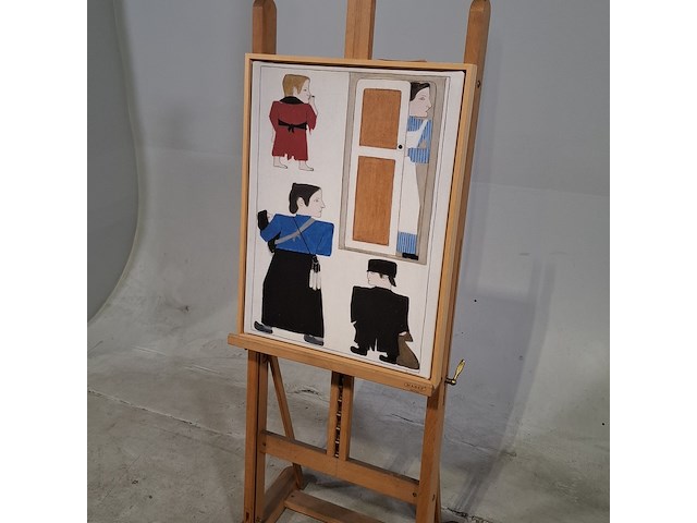 Druk op canvas, reproductie van bart van der leck, bedelvolk - afbeelding 3 van  7