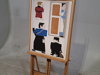 Druk op canvas, reproductie van bart van der leck, bedelvolk - afbeelding 3 van  7