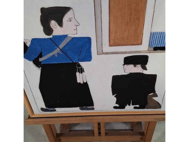 Druk op canvas, reproductie van bart van der leck, bedelvolk - afbeelding 4 van  7