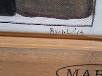 Druk op canvas, reproductie van bart van der leck, bedelvolk - afbeelding 6 van  7