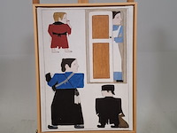 Druk op canvas, reproductie van bart van der leck, bedelvolk - afbeelding 1 van  7