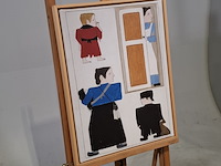 Druk op canvas, reproductie van bart van der leck, bedelvolk - afbeelding 2 van  7