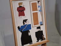 Druk op canvas, reproductie van bart van der leck, bedelvolk - afbeelding 2 van  7