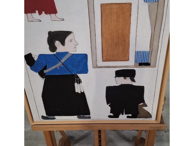 Druk op canvas, reproductie van bart van der leck, bedelvolk - afbeelding 4 van  7