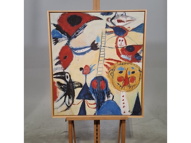 Druk op canvas, reproductie van constant, het laddertje - afbeelding 1 van  6