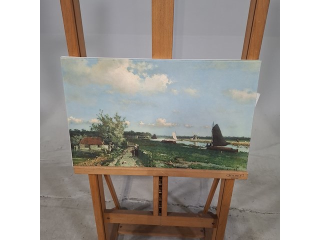 Druk op canvas, reproductie van hendrik johnnes weissenbruch, gezicht bij geestbrug - afbeelding 1 van  6