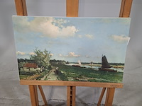Druk op canvas, reproductie van hendrik johnnes weissenbruch, gezicht bij geestbrug - afbeelding 1 van  6