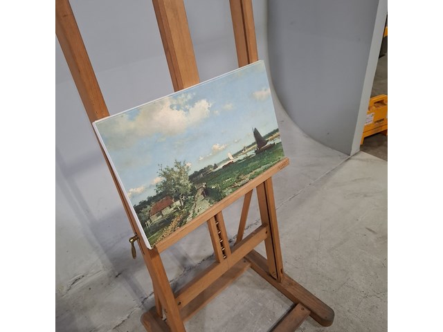 Druk op canvas, reproductie van hendrik johnnes weissenbruch, gezicht bij geestbrug - afbeelding 2 van  6