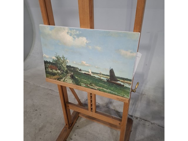 Druk op canvas, reproductie van hendrik johnnes weissenbruch, gezicht bij geestbrug - afbeelding 3 van  6