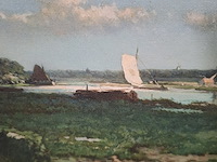 Druk op canvas, reproductie van hendrik johnnes weissenbruch, gezicht bij geestbrug - afbeelding 4 van  6
