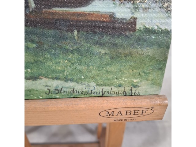 Druk op canvas, reproductie van hendrik johnnes weissenbruch, gezicht bij geestbrug - afbeelding 5 van  6