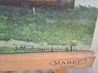 Druk op canvas, reproductie van hendrik johnnes weissenbruch, gezicht bij geestbrug - afbeelding 5 van  6