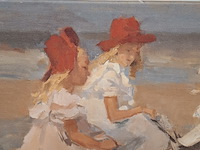 Druk op canvas, reproductie van isaac israëls, ezeltje rijden langs het strand - afbeelding 5 van  6