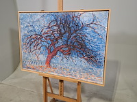 Druk op canvas, reproductie van mondriaan, avond (de rode boom) - afbeelding 3 van  6