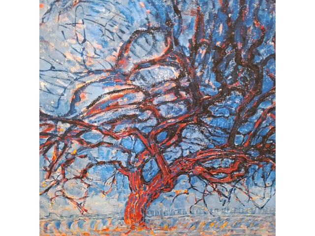 Druk op canvas, reproductie van mondriaan, avond (de rode boom) - afbeelding 4 van  6