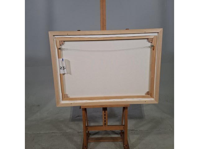 Druk op canvas, reproductie van mondriaan, avond (de rode boom) - afbeelding 6 van  6