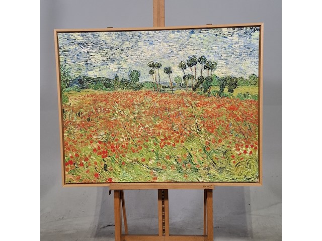 Druk op canvas, reproductie van vincent van gogh, papaverveld - afbeelding 1 van  7