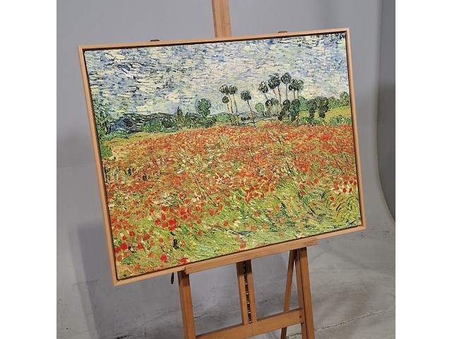 Druk op canvas, reproductie van vincent van gogh, papaverveld - afbeelding 2 van  7