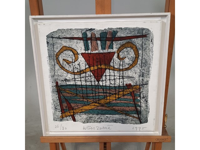 Druk op canvas, wim zurné, hekwerk 26/30, 1995 - afbeelding 1 van  9