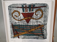 Druk op canvas, wim zurné, hekwerk 26/30, 1995 - afbeelding 1 van  9