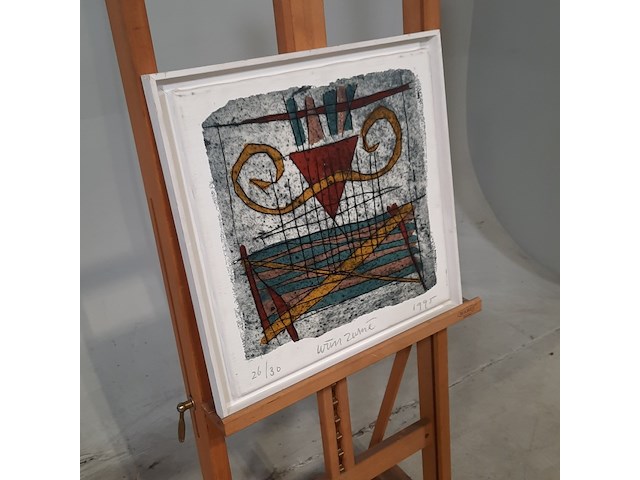 Druk op canvas, wim zurné, hekwerk 26/30, 1995 - afbeelding 2 van  9