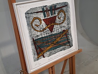 Druk op canvas, wim zurné, hekwerk 26/30, 1995 - afbeelding 2 van  9